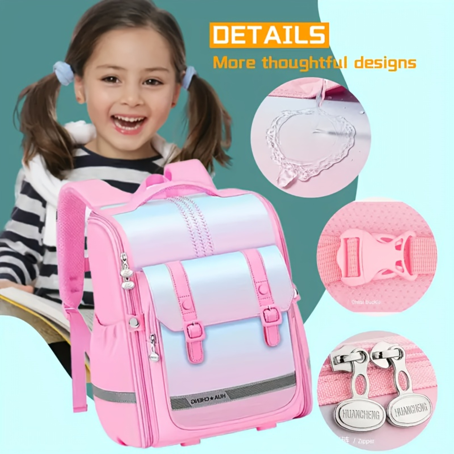 1pc 大容量フェイクレザーバックパック - スタイリッシュなスクールバッグ