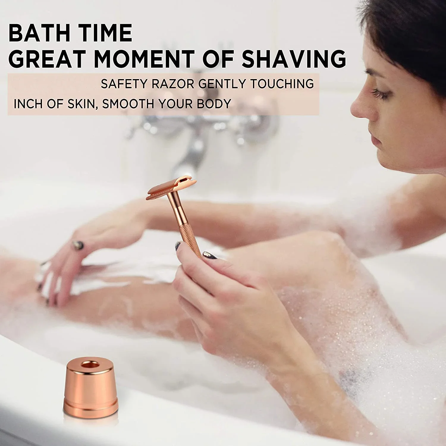 Safety Razor with Brass Weighted Handle and 5 Double Edge Safety Blade Refills,Single Blade Razor for Men, Designed for Coarse