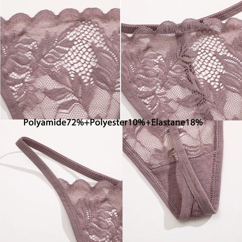 6 ชิ้น/เซ็ต Lace Thong สําหรับผู้หญิง Low Rise Soft Intimates ชุดชั้นในกางเกงลูกไม้เซ็กซี่สีสุภาพสตรีกางเกงสบายสาวกางเกง