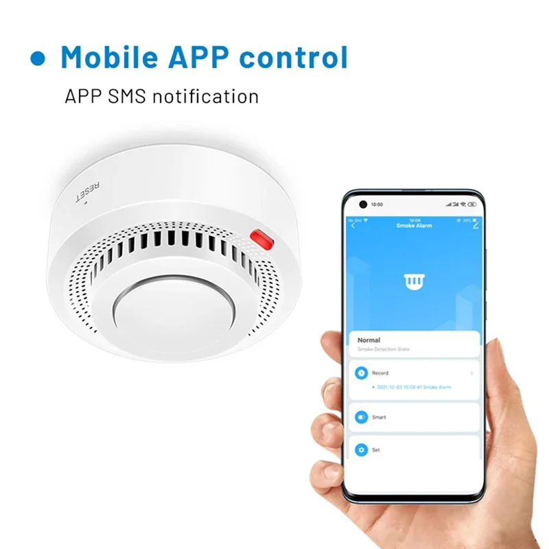 B24B Tuya Wifi Smoke Detector Smokehouse Combination Fire Alarm Home Security System Firefighter 1 Piece
