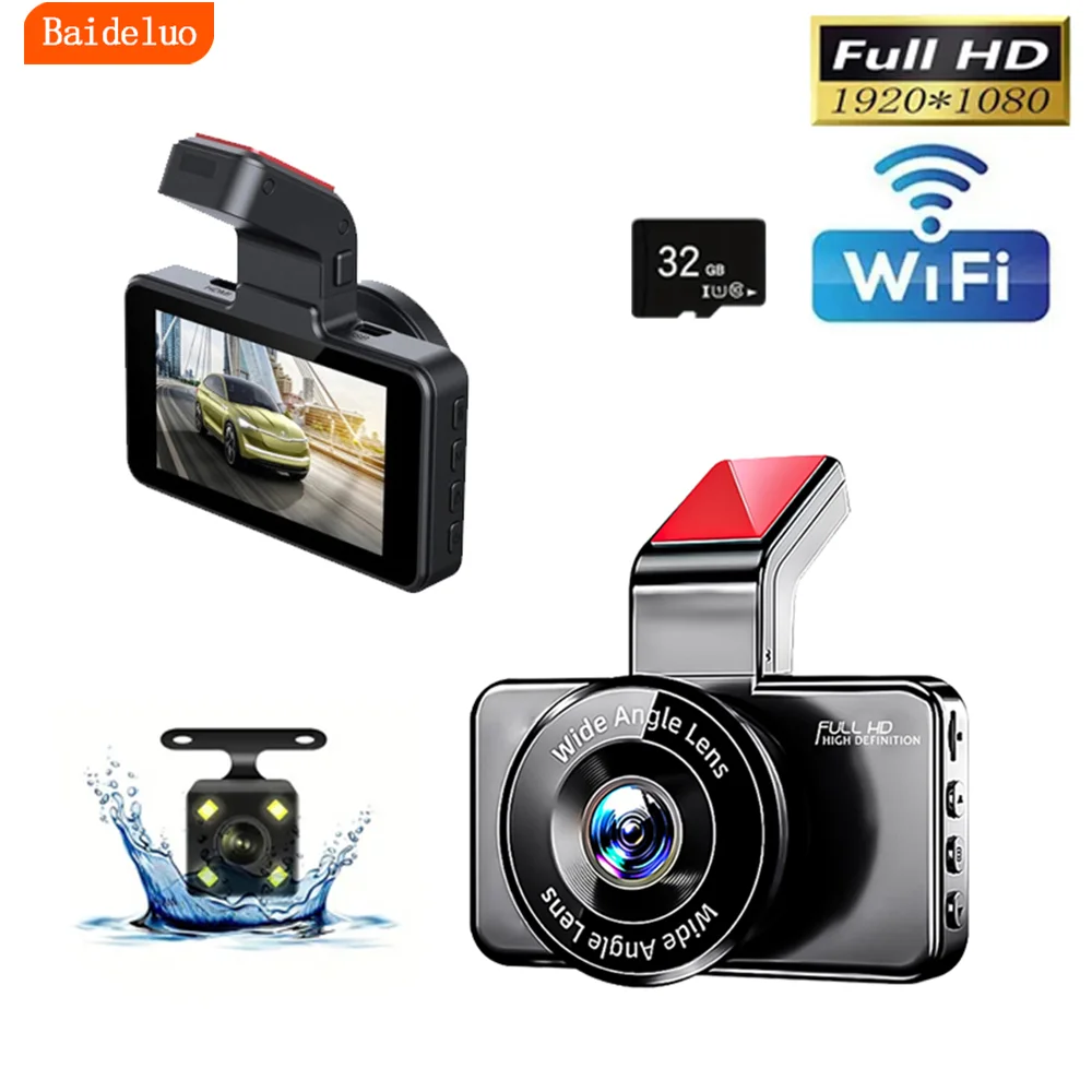 HD Dashcam drahtlose WiFi-Verbindung vorne und hinten Dual-Objektiv mit Reverse Video Auto Black Box