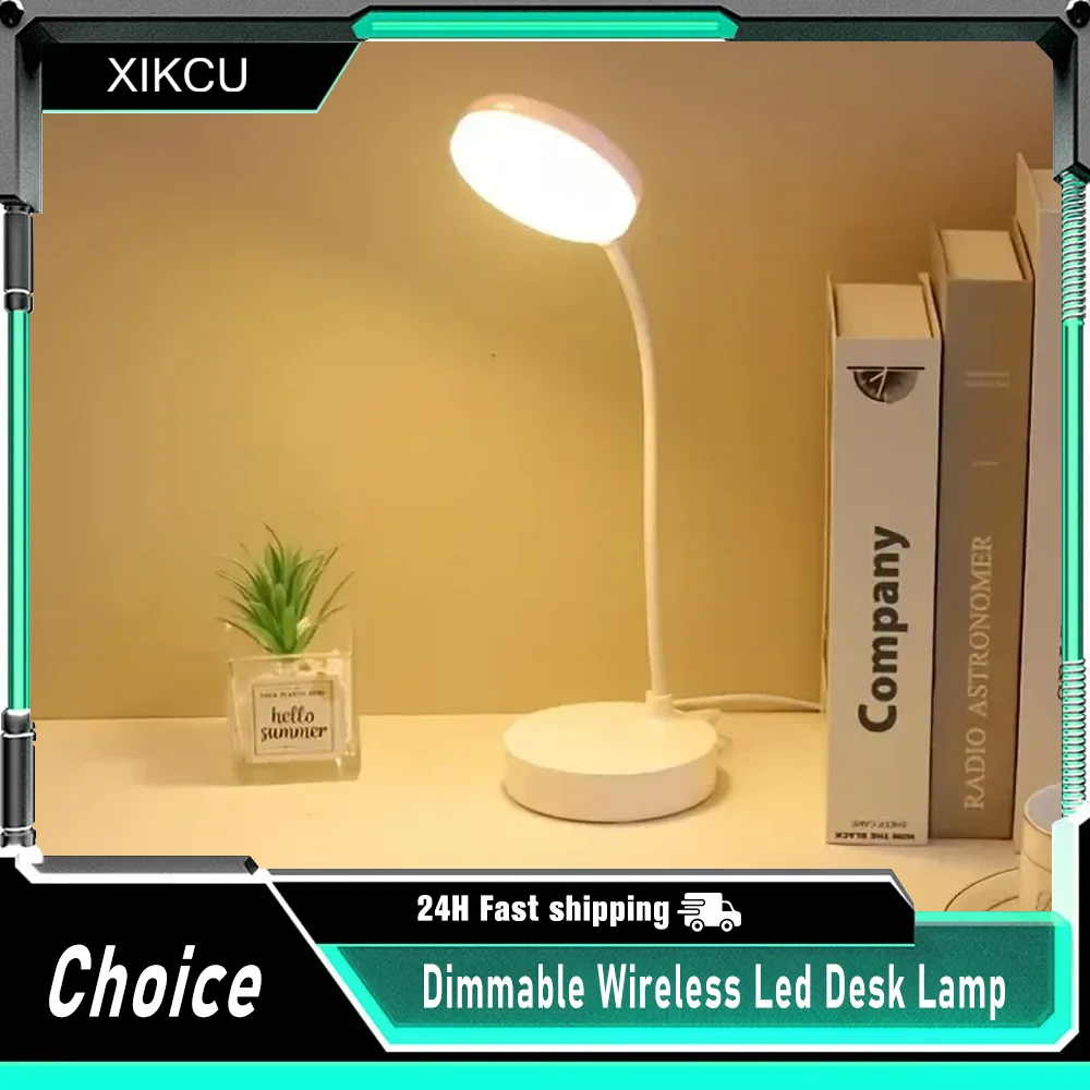 LED-tafellampen 3 niveaus dimbare draadloze led-bureaulamp Touch-nachtlampje USB oplaadbare aanraaklamp voor kamerstudiekantoor