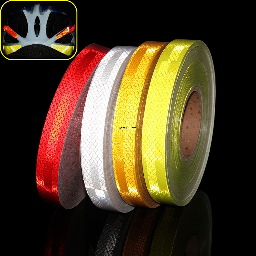 Hochsichtbares reflektierendes Klebeband, 2,5 cm x 33 Fuß, weiß, rot, fluoreszierend, gelb, blau, Warnung, Auffälligkeit, Fahrrad, wasserdichter Autoaufkleber