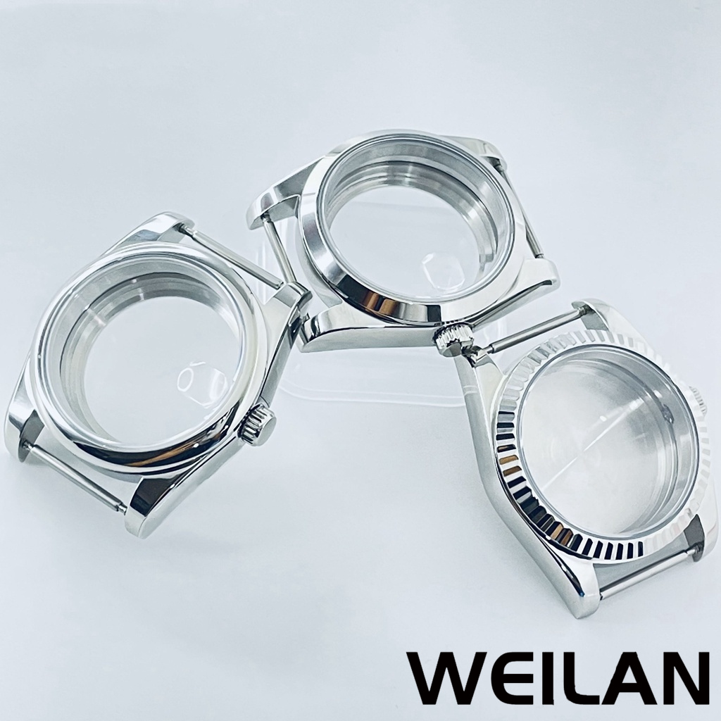 36 ミリメートル 40 ミリメートルシルバー時計ケース防水サファイアクリスタフィット NH34 NH35 NH36 NH38 NH70 NH72 ETA2824 PT5000 ムーブメント