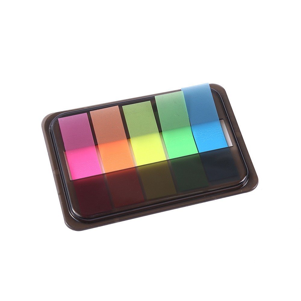 Onglets d'indexation fluorescents transparents, 100 feuilles avec boîte, drapeaux de Classification pour animaux de compagnie, notes autocollantes pour marqueur de Page, autocollants pour planificateur