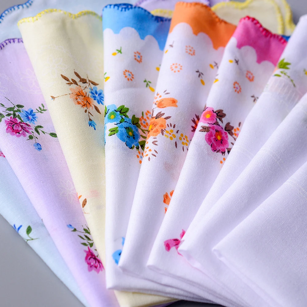 5 個 30 × 30 センチメートル花ハンカチヴィンテージコットン女性ハンカチ刺繍蝶の花ハンカチ花レディースハンカチ