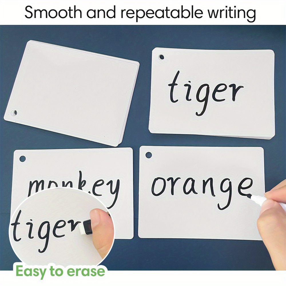 Ламинированные стираемые флэш-карты, 20 упаковок, индексная доска, двусторонние карточки для сухого стирания, многоразовые карточки для учителей, бумажный материал