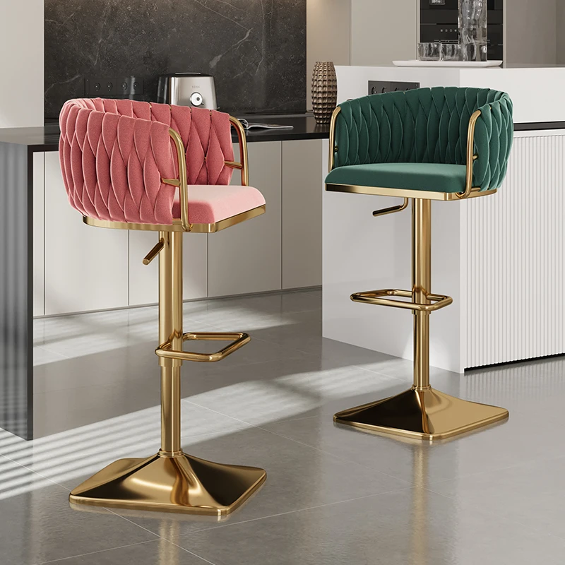 Bar Chair Front Desk Cashier Lifting High Stool Ergonomic Backrest High Chair Home Lifting Dining Chair Cafe High Stool