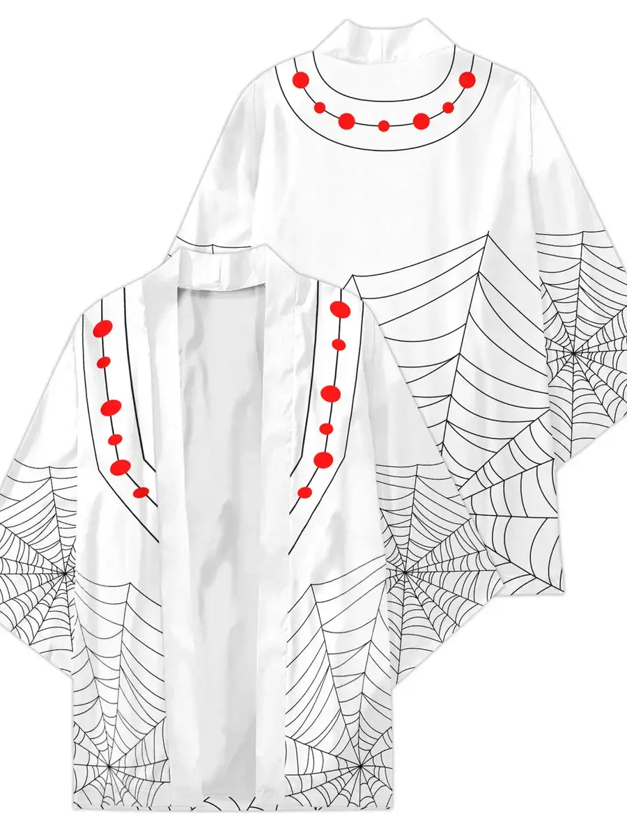 Cape Kimono ample à manches trois-quarts, Cardigan, Robe en plumes, Cape Anime, T-shirt à manches courtes