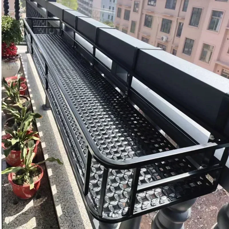 Support de fleurs de Style européen, organisateur de Rail de balcon d'art en fer extensible, support de Pot suspendu décoratif élégant, espace vert urbain