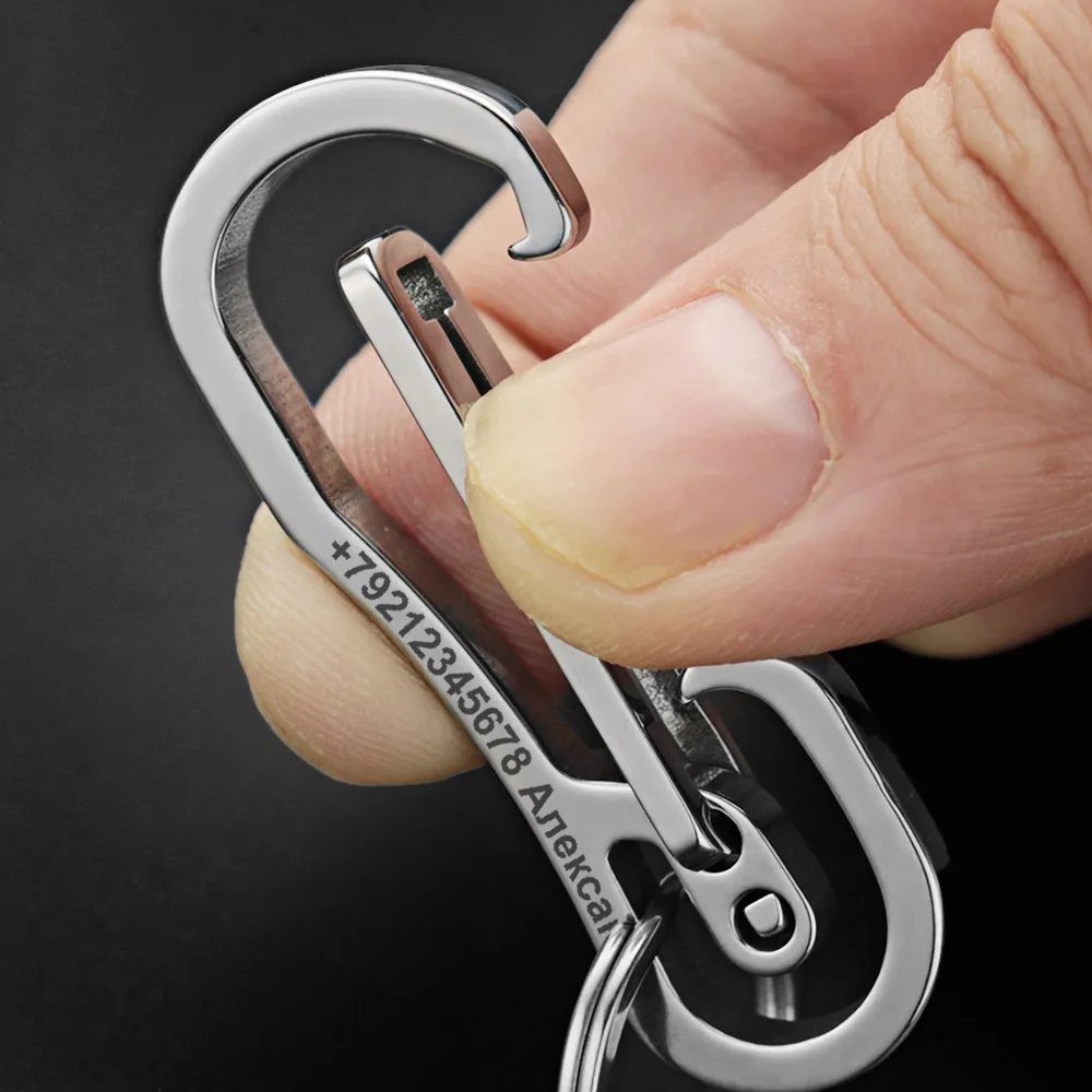 สแตนเลสสตีลพวงกุญแจตัวอักษรที่กำหนดเองคุณภาพสูง Keyring ส่วนบุคคลสำหรับชายรถ Buckle Key Chain ผู้ถือแหวน K415