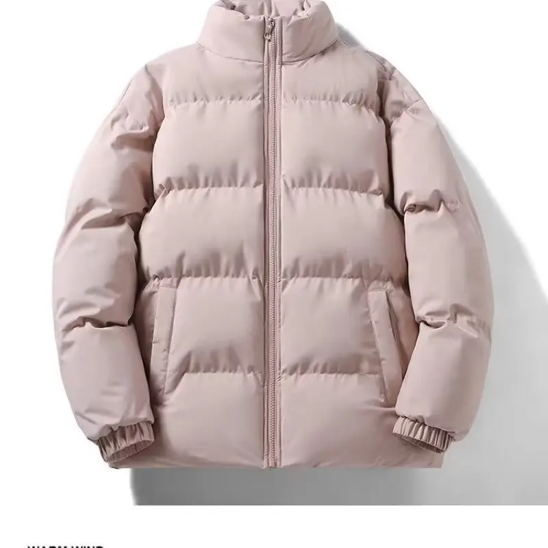 Jaqueta de algodão masculina temporada nova marca na moda dupla face usar gola alta jaqueta grossa quente plus size jaqueta de algodão