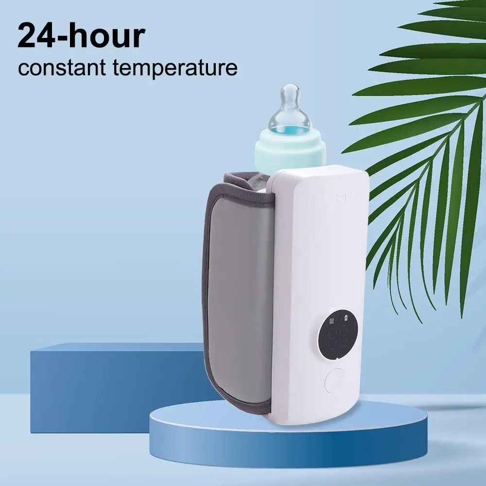 Calentador de biberones recargable por USB, 6 niveles, con pantalla de temperatura, calentador de leche, ajuste de temperatura, calentador de biberones seguro