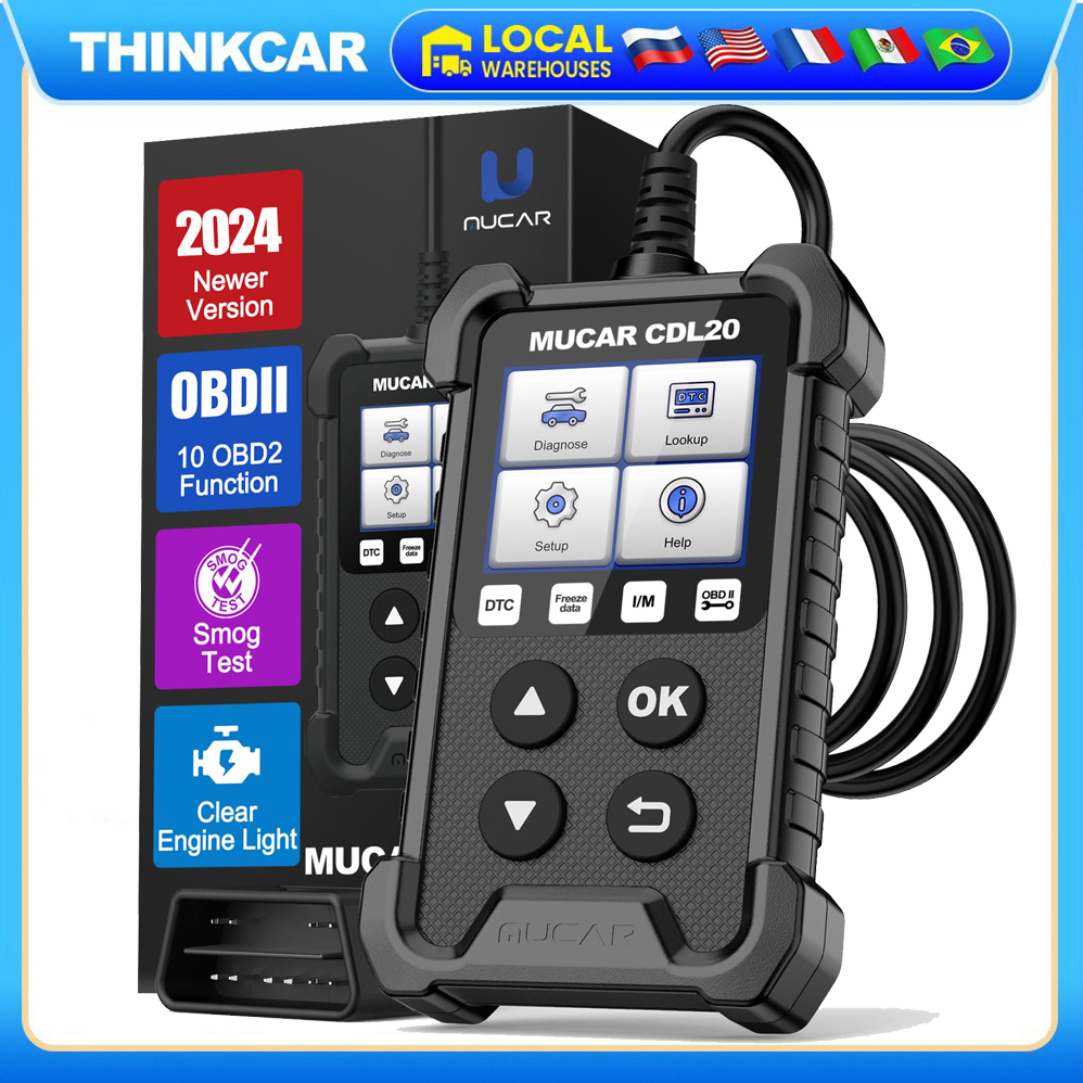 Escáner MUCAR CDL20 2024 OBD2, herramienta de escaneo de sistema completo, herramientas de diagnóstico de luz del motor, prueba de Smog, lector de código automotriz
