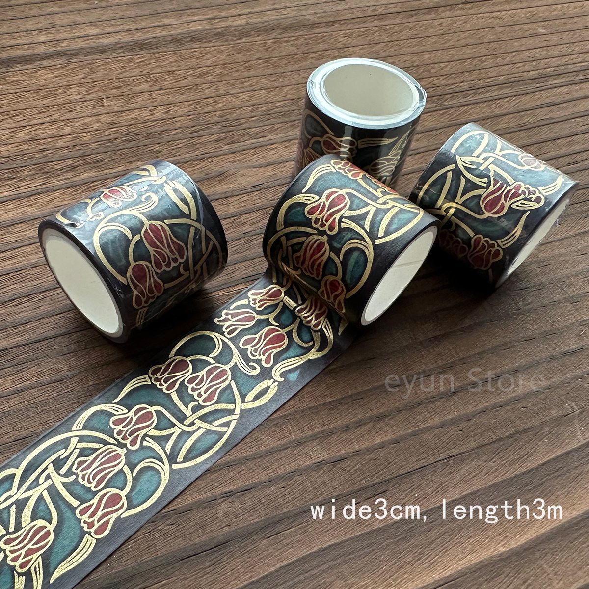 6 個ヴィンテージゴールド和紙テープセットスクラップブッキング Diy ジャーナル文具マスキングテープデコアート用品粘着ギフトステッカー