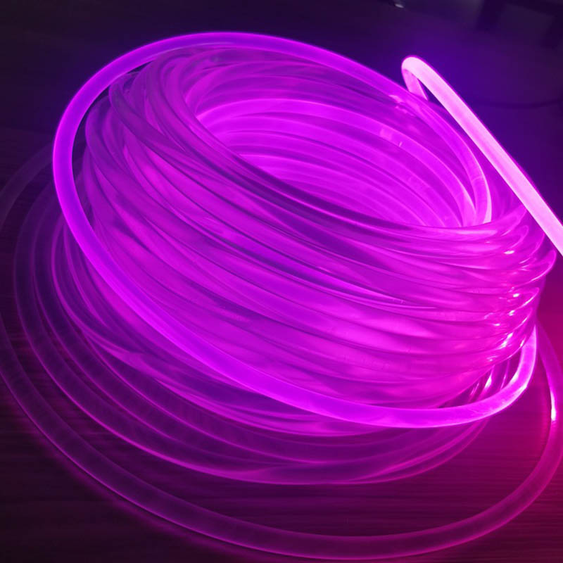 5 m x milchig/transparentes 3 mm seitlich leuchtendes Glasfaserkabel mit festem Kern für dekorative Beleuchtung