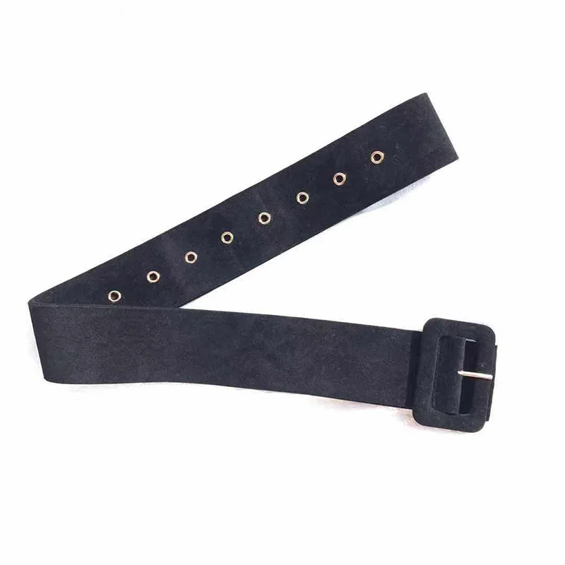 Cinturón de taladro para mujer, faja ajustable de Color sólido negro y rojo, cinturilla elástica a la moda