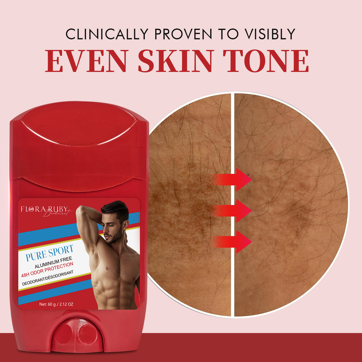 Aluminum Free Deodorant Men,High Endurance,48H Sweat Defense & Odor Protection,Freshness & Lasting,Pure Sport Scent