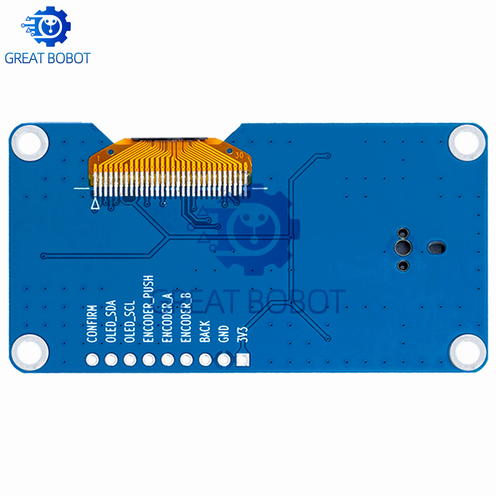 BS 0.96/1.3 inch White Blue oled display screen combined with EC11 rotary encoder module IIC interface for arduino