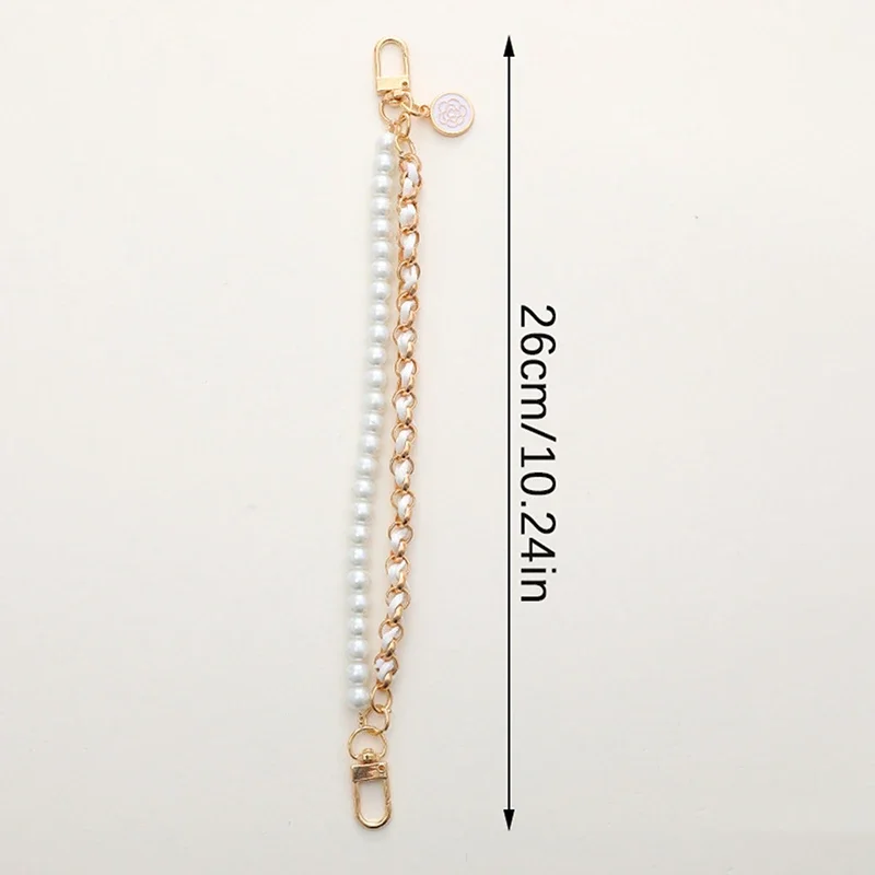 Correa de bolso de perlas Vintage para bolso, cadena de doble capa, cordón de teléfono de perlas, asas de repuesto para bolso exquisito, accesorio para bolso