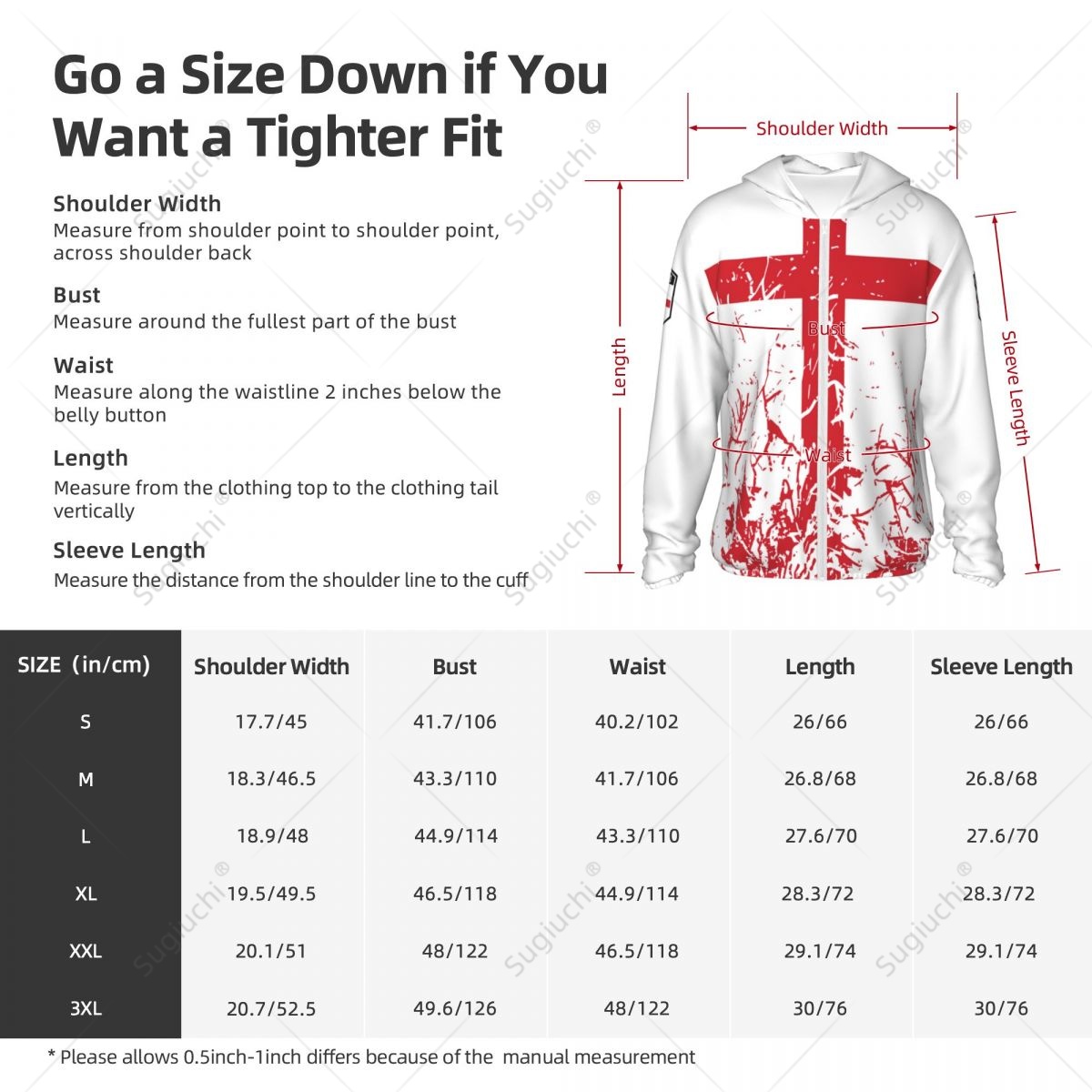 England Flagge Sonnenschutz Hoodie Sonnenschutz Kleidung Angeln Radfahren Laufen schnell trocknen Langarm mit Reiß verschluss Polyester
