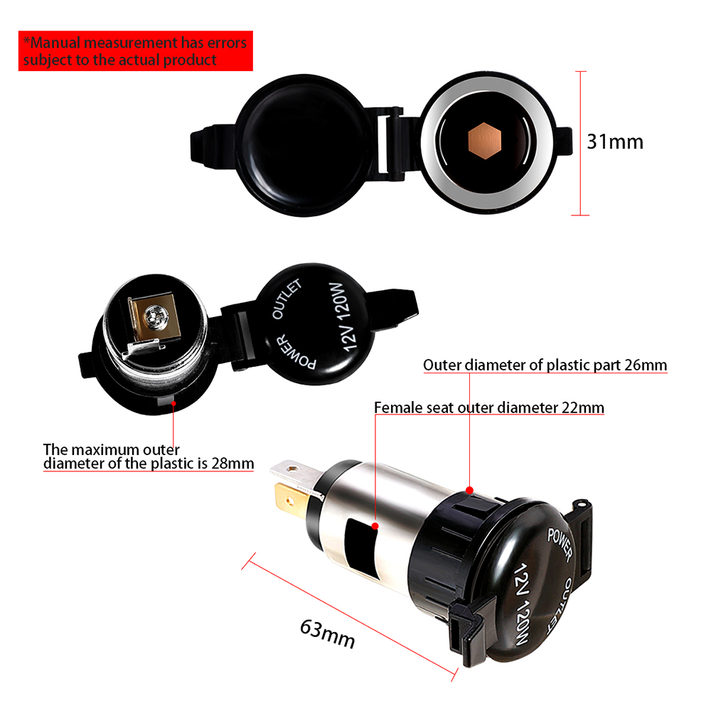 自動 12V-24V 120W-250W シガーライターソケット電源プラグコンセント交換部品車のトラックのシガーライタースプリッター