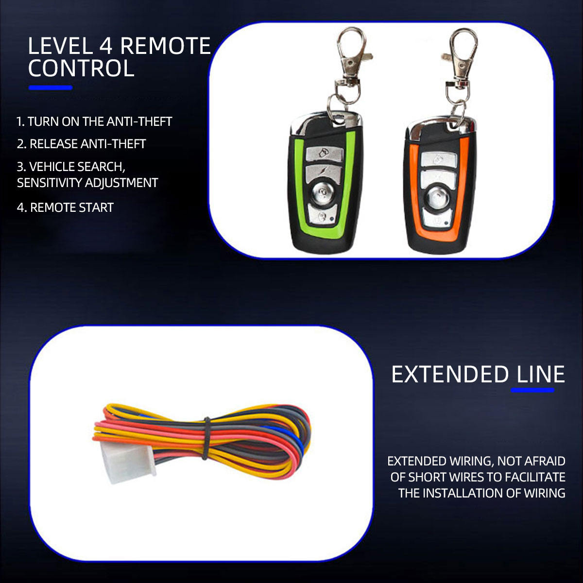 1 Set Universal Motorrad Alarm System Einweg mit Motor Starten Fernbedienung Schlüsselanhänger 12 V mit Überlastschutz