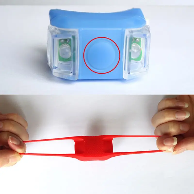 Lámpara LED silicona impermeable para cochecito bebé, luz 2 piezas con recordatorio para exteriores