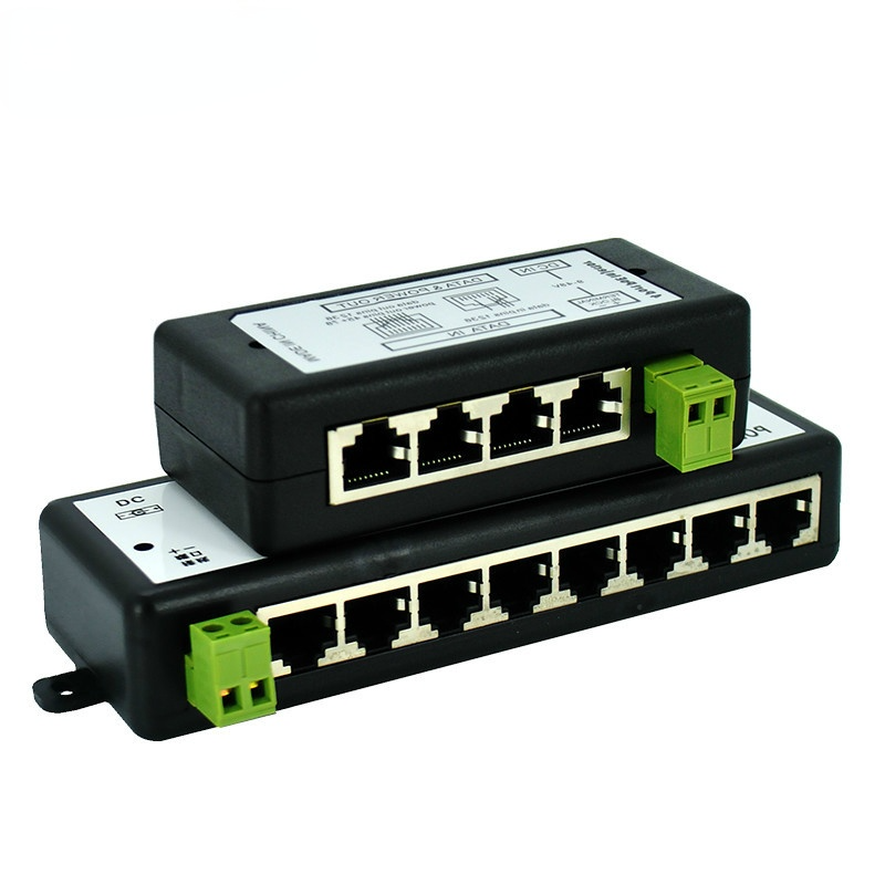 4 porty 8 portów wtryskiwacz POE POE Splitter dla sieci CCTV kamera POE zasilania przez Ethernet IEEE802.3af