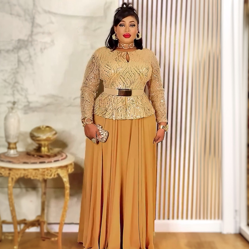 Элегантные африканские платья для женщин, новинка 2023 года, африканская одежда больших размеров, Турция, длинное платье для свадебной вечеринки, Дашики, Анкара, халат с блестками