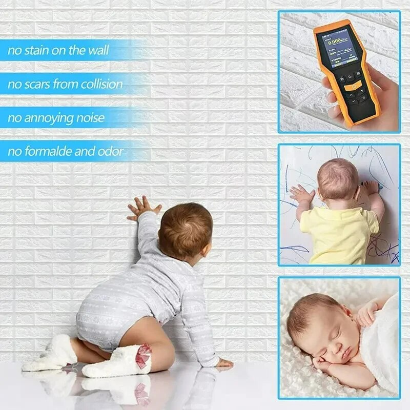 Adesivos de parede tridimensionais 3D Papel de parede autoadesivo Adesivos decorativos anticolisão 10 unidades