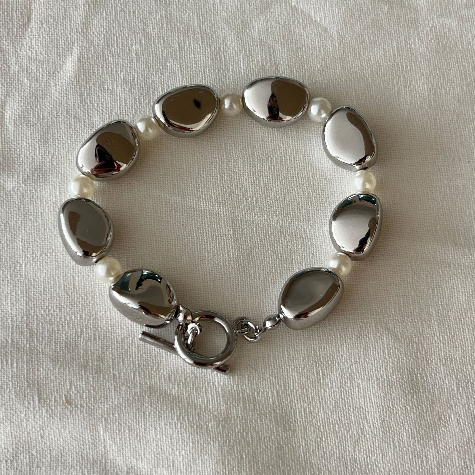 Vintage Temperament Irregular Copper silver plating Bracelet for women's girl gift  party  Jewelry wholesale