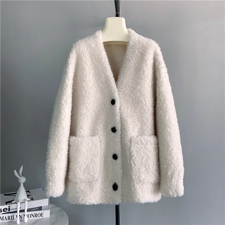 Tajiyane puro cor sheep shearing jacket feminino inverno solto 100% lã casaco casacos de pele das mulheres jaquetas abrigo mujer invierno 2023