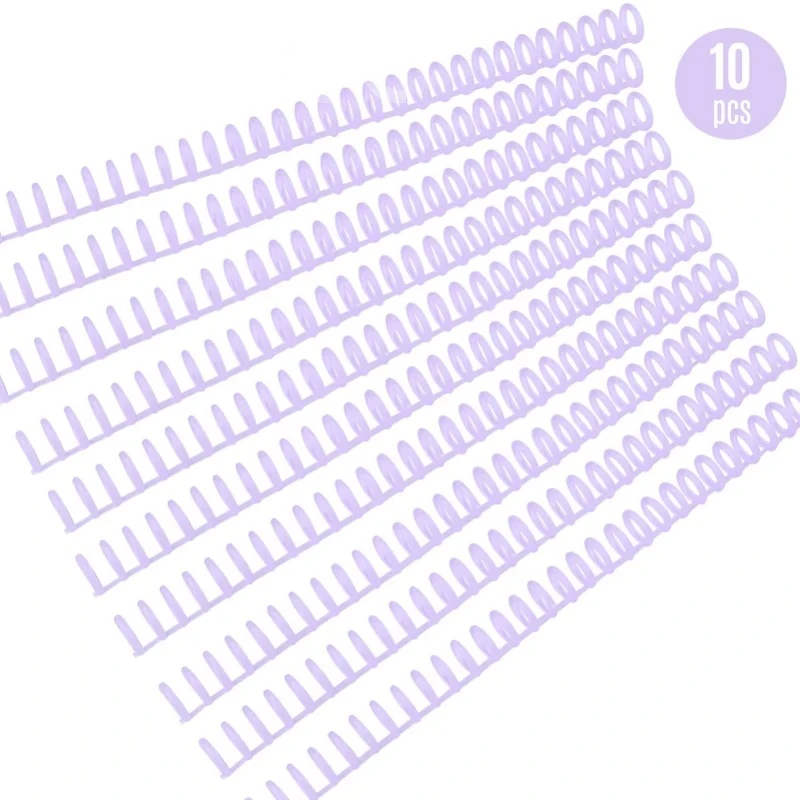 KW-trio 10pcs Plastic 30-Hole Loose Leaf Binders Ring Binding Spines Combs 85 Sheets Capacity for DIY Paper Notebook Album