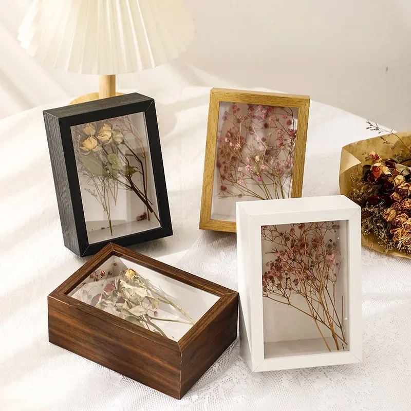 3D Wooden Picture Frames Depth 3cm 5cm Dried Flower Specimen Holder Handmade DIY Handwork Display Phote Frame Home Decoration