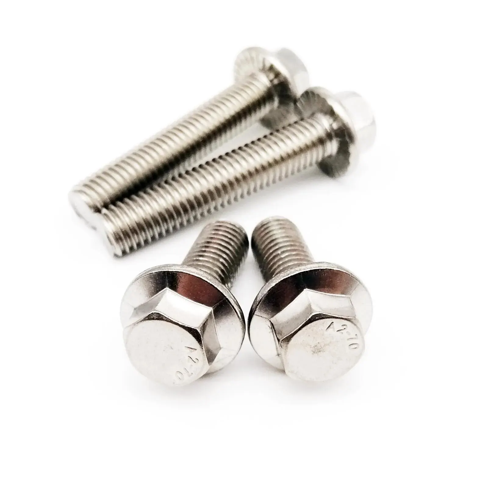 5/10 pces parafuso de cabeça de flange hexágono cabeça sextavada com arruela serrilhada parafuso m5 m6 m8 A2-70 304 aço inoxidável gb5787