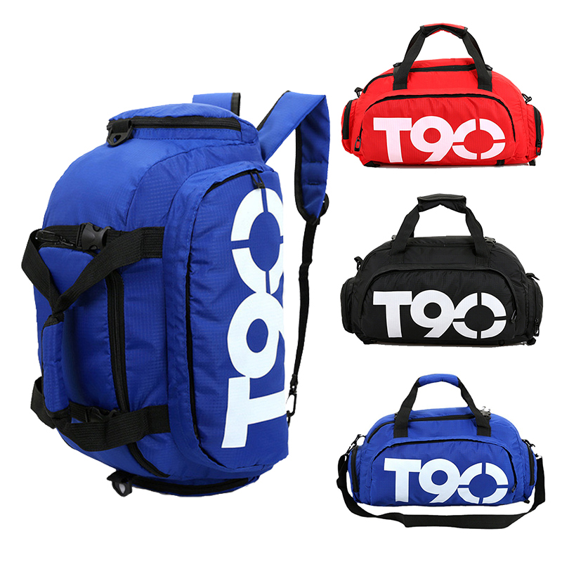 Mochila de gimnasio T90 para mujer, bolso de viaje de viaje Boston, bolso de equipaje, zapato deportivo, bolso de hombro, bolso de mano cruzado grande de fin de semana para hombre