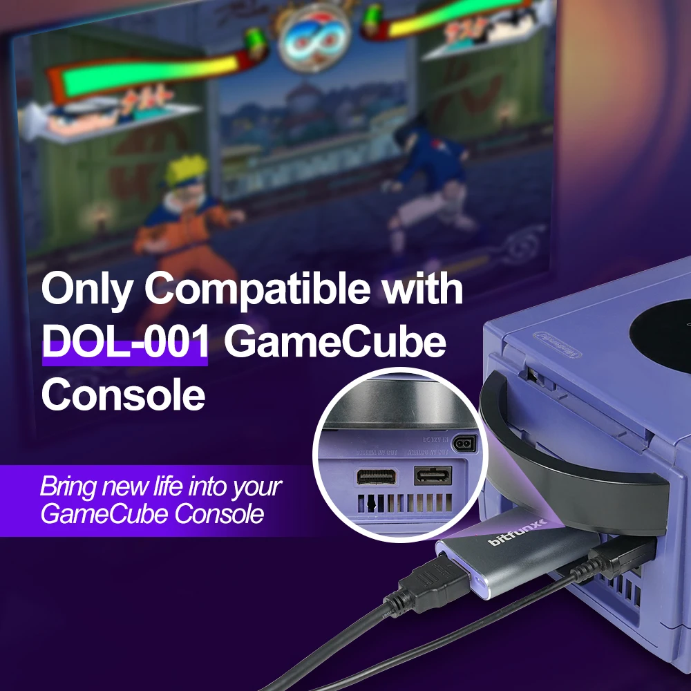 Bitfunx GC Video HDMI Adaptador Digital AV a HDMI GC2HDMI para Nintendo Gamecube NGC DOL-001 Consola de juegos