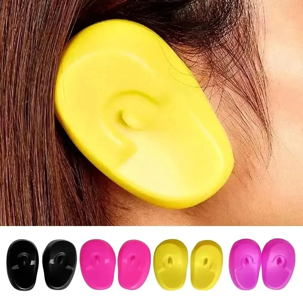 1 par de cubiertas de silicona para la oreja, Protector de oídos para teñir el cabello, Protector de oídos impermeable para ducha, orejeras, gorros, accesorios de estilismo para salón