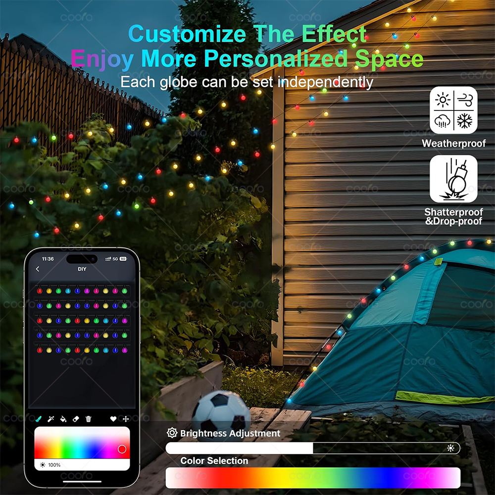 WS2812B RGB LED String Girlande Licht 10m 5m Smart IC APP Bluetooth Fernbedienung Lichterkette Dreamcolor Garten party Weihnachten Dekor