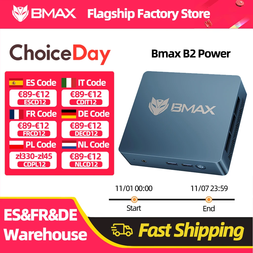 Bmax B2 Power Nieuwe Mini Pc Windows 11 Pc HDMI Intel 5205U 8Gb Ram 256Gb SSD Intel Uhd grafische Wifi Bluetooth