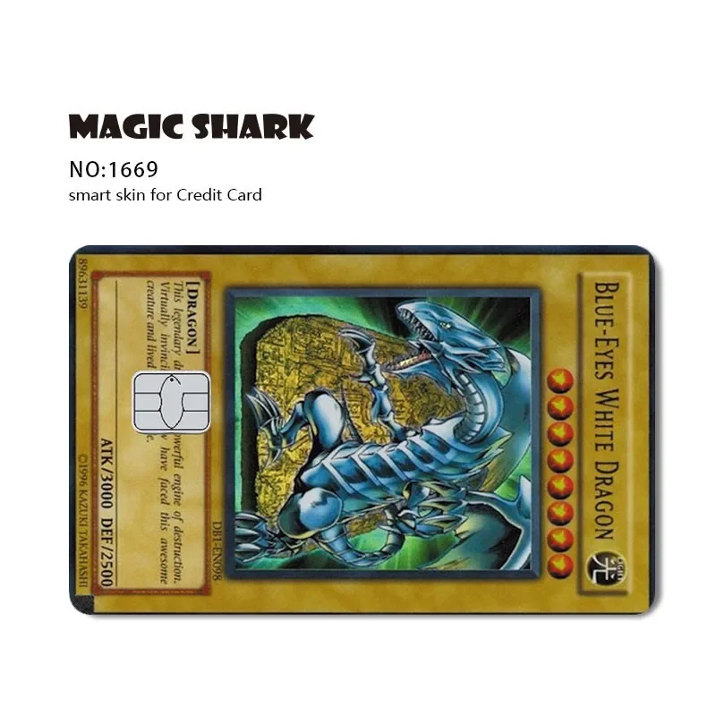 Magic Shark Poker Anmie PVC mate pegatina impermeable película cubierta de piel para tarjeta de crédito tarjeta bancaria de débito frontal