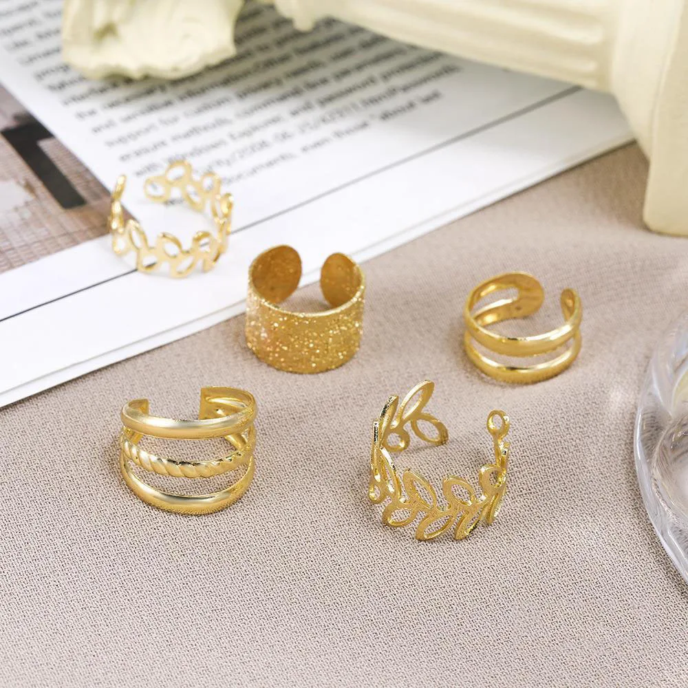 5 pz/set Retro Multi-elemento Foglia Geometrica Polsino Dell'orecchio Non-Piercing Clip di Osso Dell'orecchio Uomini e Donne Gioielli Estivi Boho