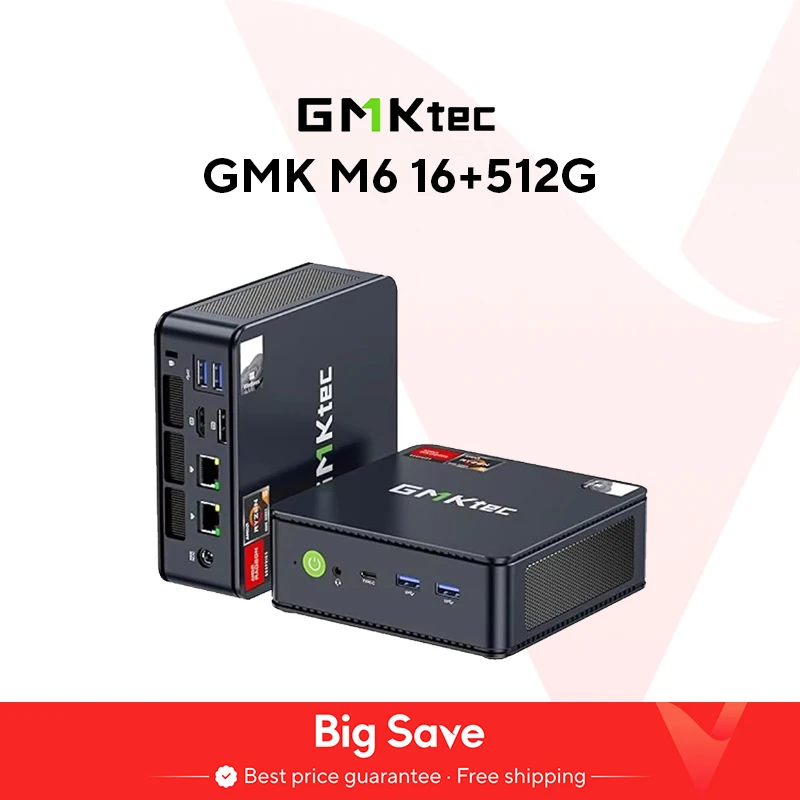 GMKtec M6 Mini PC AMD R5 6600H Computer a 6 core a 12 thread 16 GB DDR5 512 GB PCIe 3.0 SSD WiFi 6 BT5.2 Mini PC Computer desktop