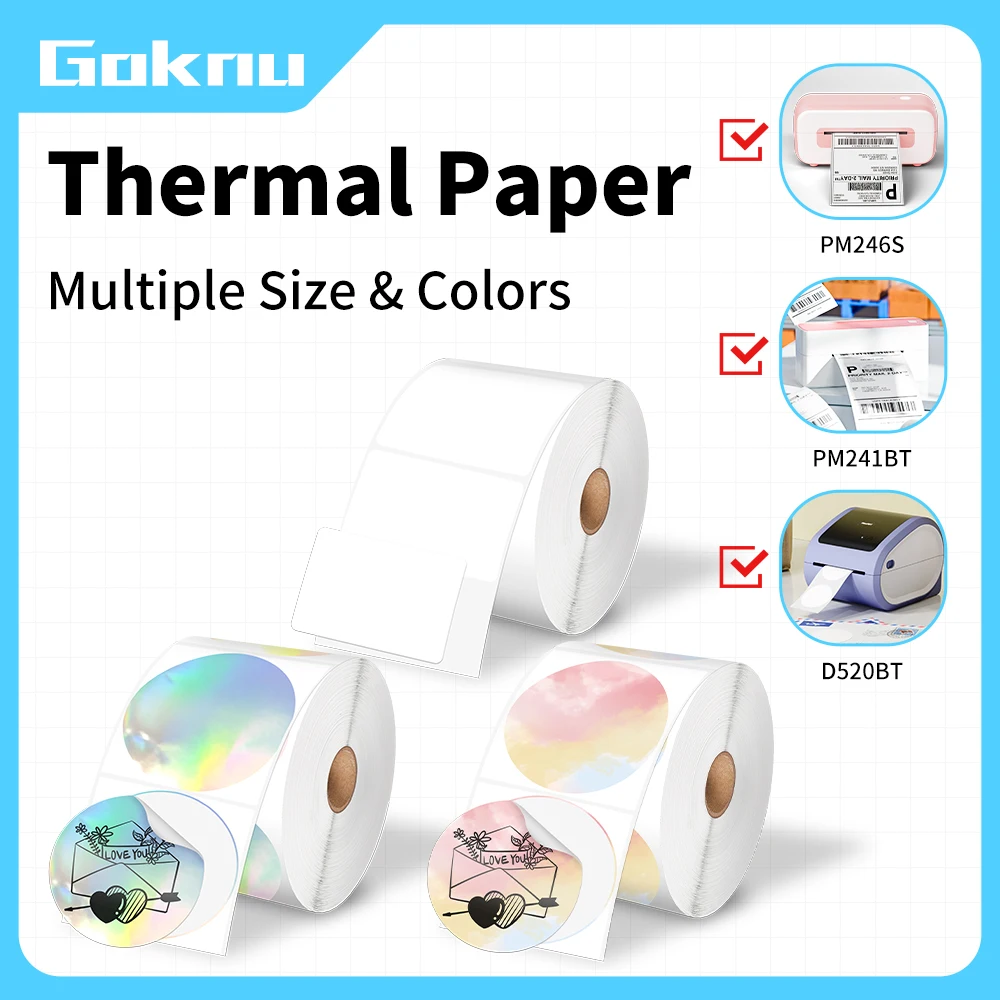 PM-241-BT/D520-BT Thermal Labels for Shipping Label Printer, Mailing Labels 4x6 Direct Thermal Labels Fanfold BPA Free,Phomemo