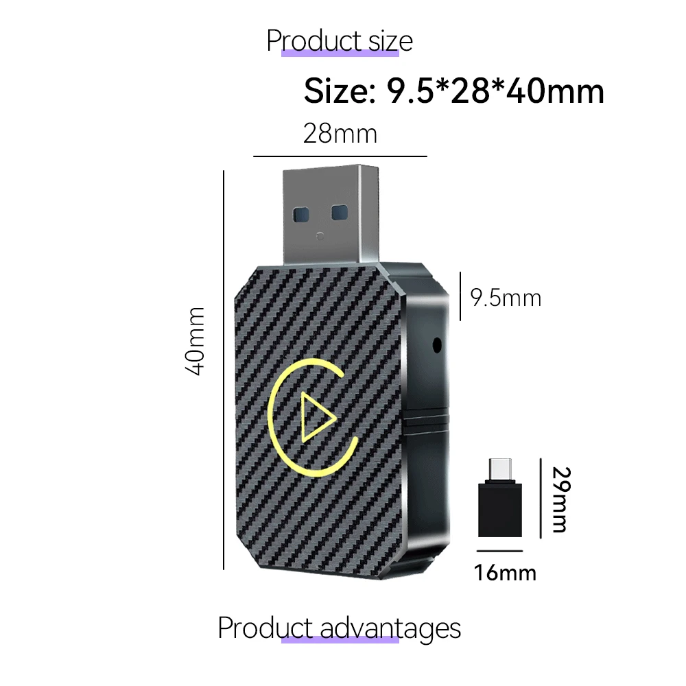 Wireless CarPlay Android Auto Wireless Adapter Smart Mini Box Plug And Play WiFi Fast Connect For Havel Kia Volvo Audi MG VW