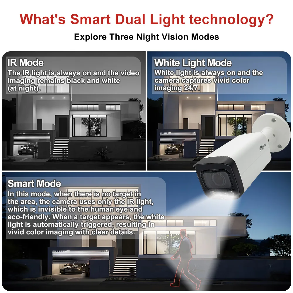 Dahua 4MP 8MP Kamera IP Penuh Warna Mikrofon Deteksi Manusia & Kendaraan Perlindungan Keamanan CCTV IPC-HFW2449T-ZAS-IL IPC-HFW2849T-ZAS-IL