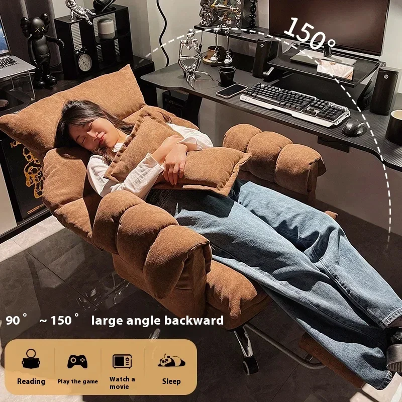 เก้าอี้เขียนสีขาวสบายเกม Pc Room Chaise Longue ออกแบบห้องครัว Ergonomic Gamer Gaming ผ่อนคลายเก้าอี้คอมพิวเตอร์ Lazy