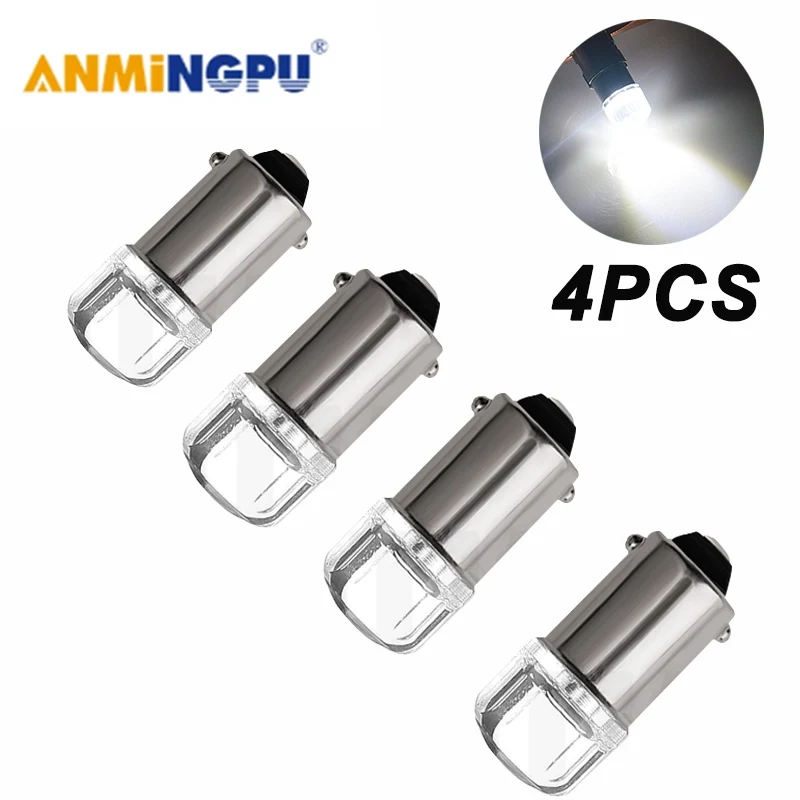 AMNINGPU 2/4x Ba9s lámpara de señal Led T4W 2835 Chip para luces de techo de coche luces de espejo luces de matrícula 6000K blanco ba9s Led 12V
