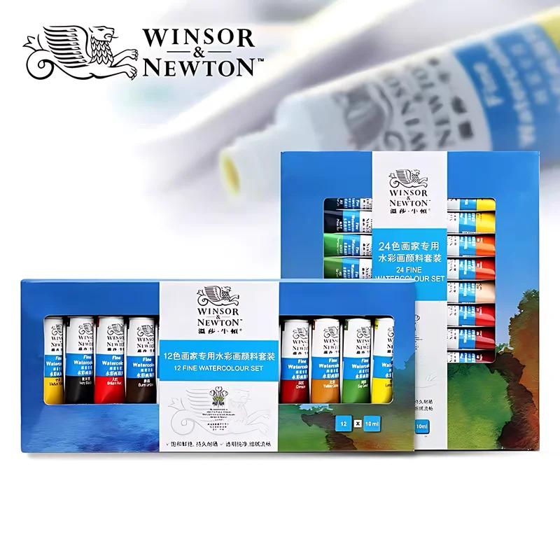 Winsor & Newton-Juego de acuarelas profesionales, 12/18/24/36 colores, 10ML, para principiantes, artistas, dibujo artístico
